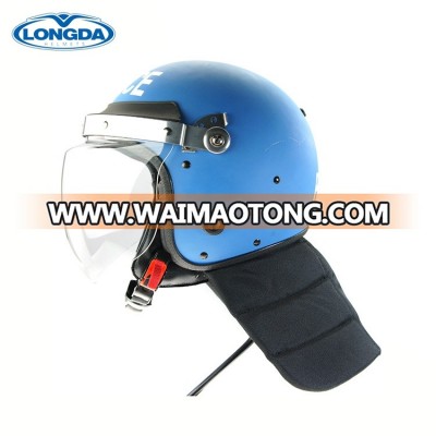 High performance customized matte blue ABS anti riot helmet with visor