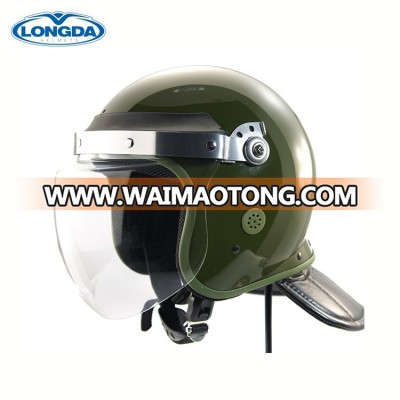 High impact high strength army green polycarbonate anti riot helmet